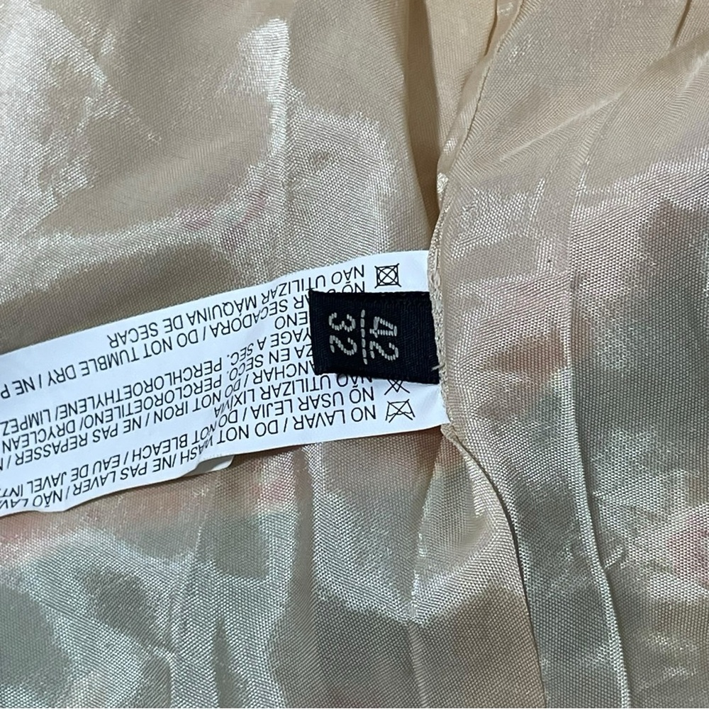 Massimo Dutti silk floral long  maxi skirt beige sz USA 10.  42/32 lined - Picture 10 of 11